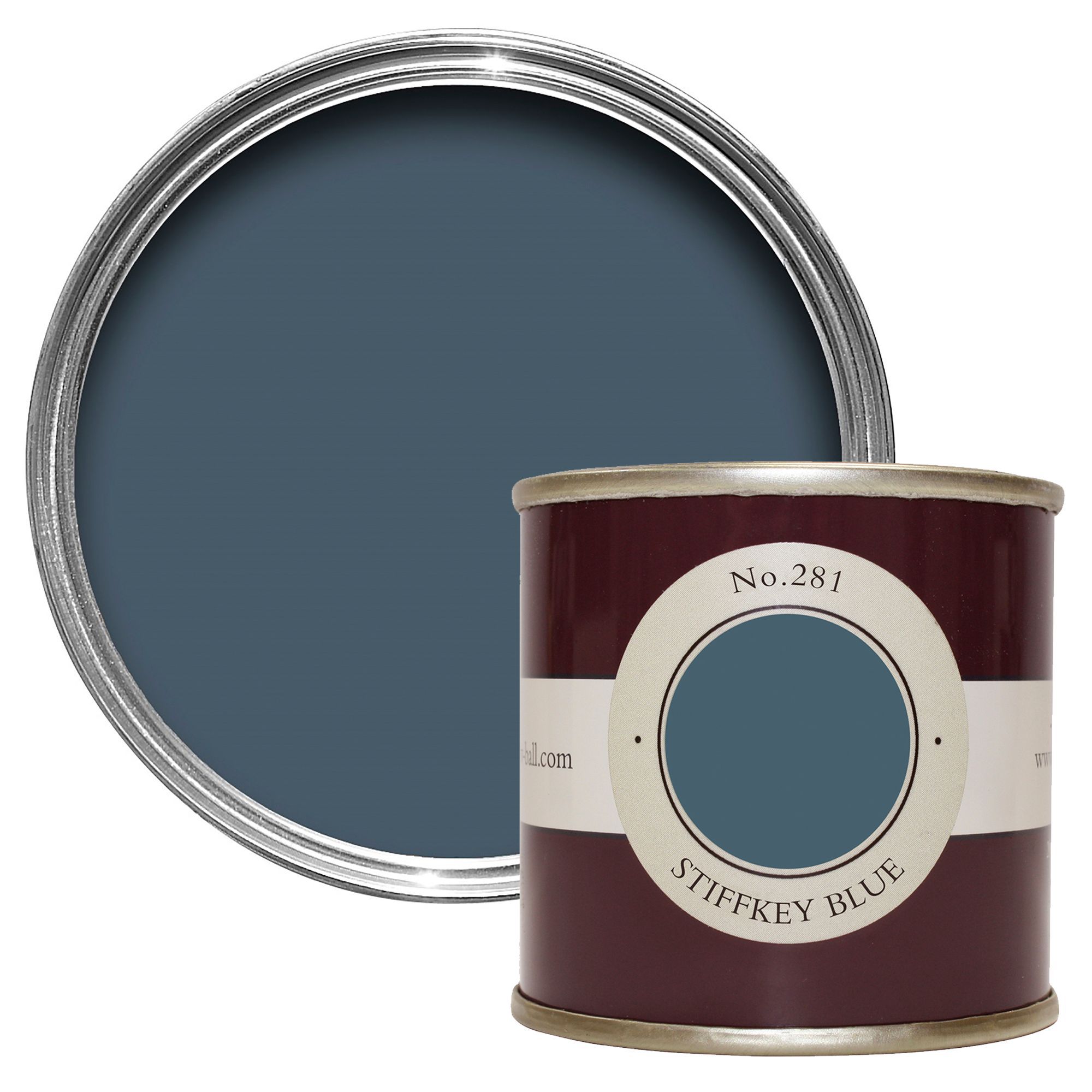 Farrow & Ball Estate Stiffkey blue No.281 Emulsion paint, 100ml Tester pot