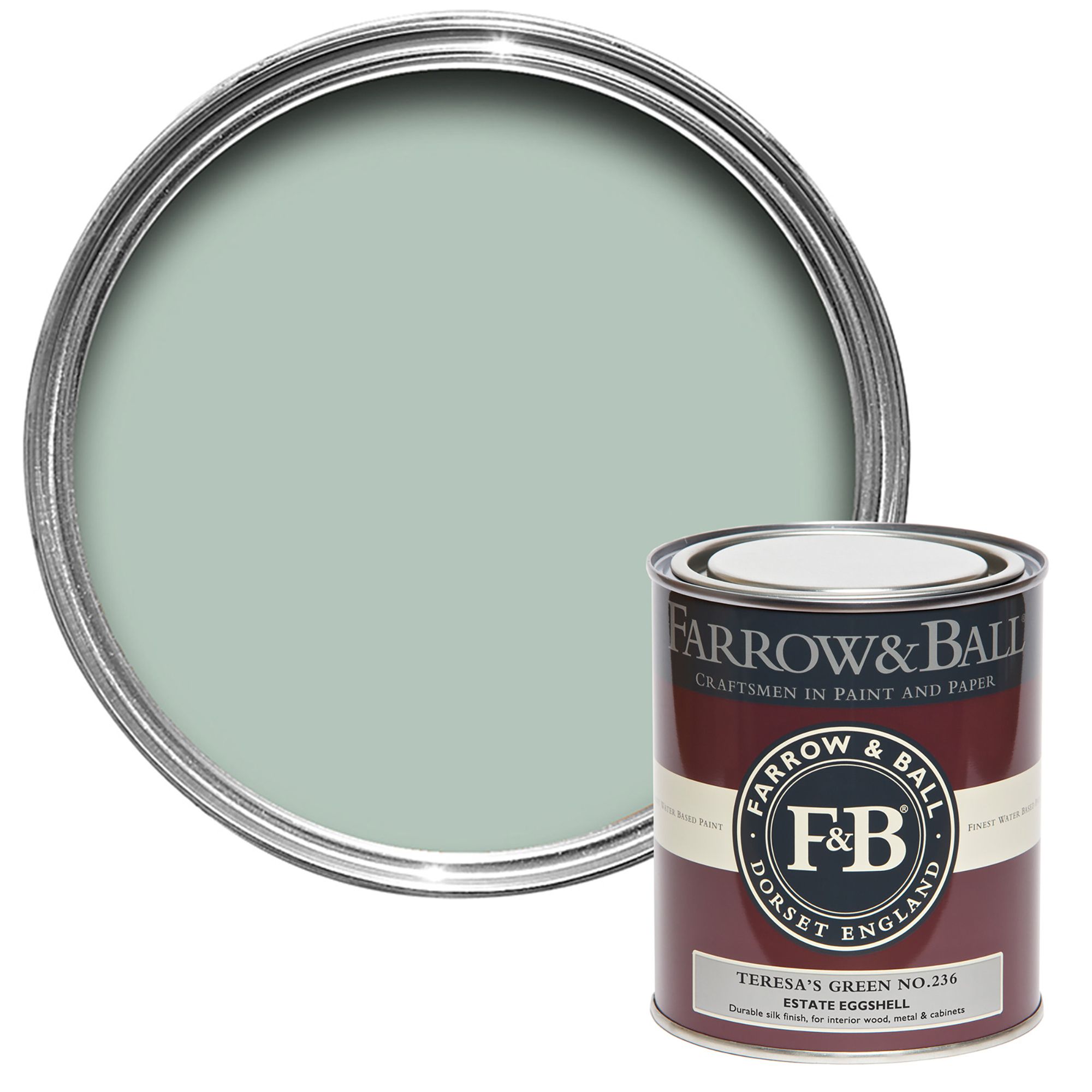 Farrow & Ball Estate Teresa's Green No.236 Eggshell Paint, 750ml