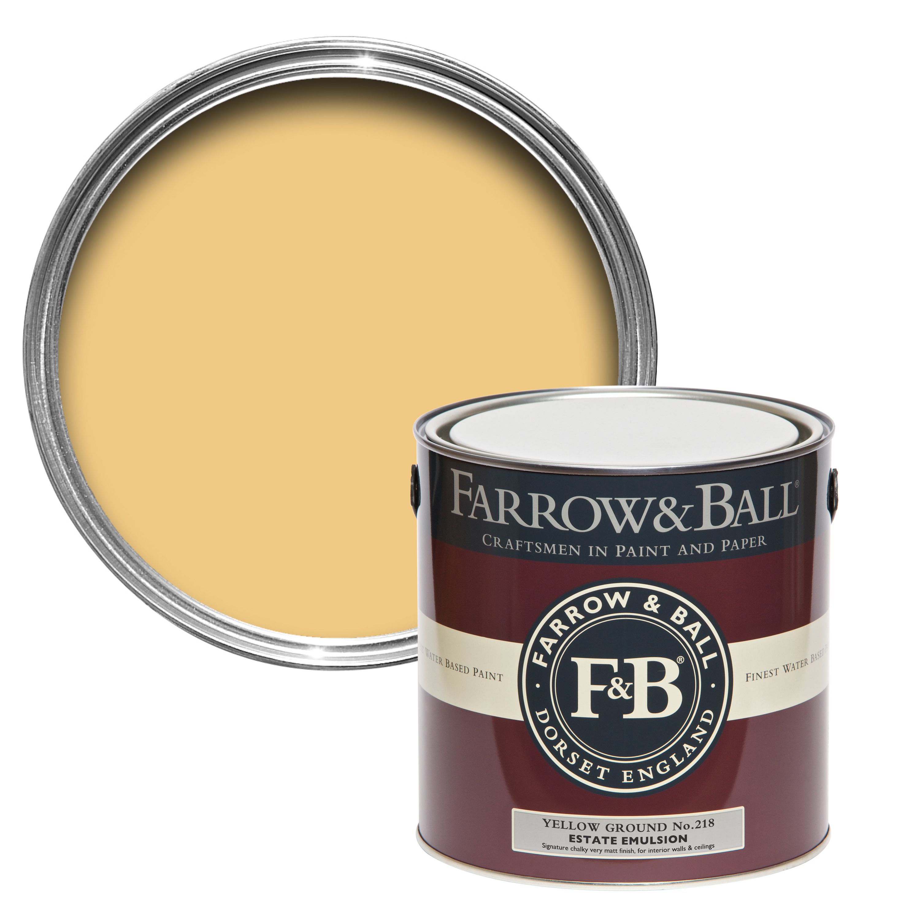 Farrow & Ball Estate Yellow ground No.218 Matt Emulsion paint, 2.5L