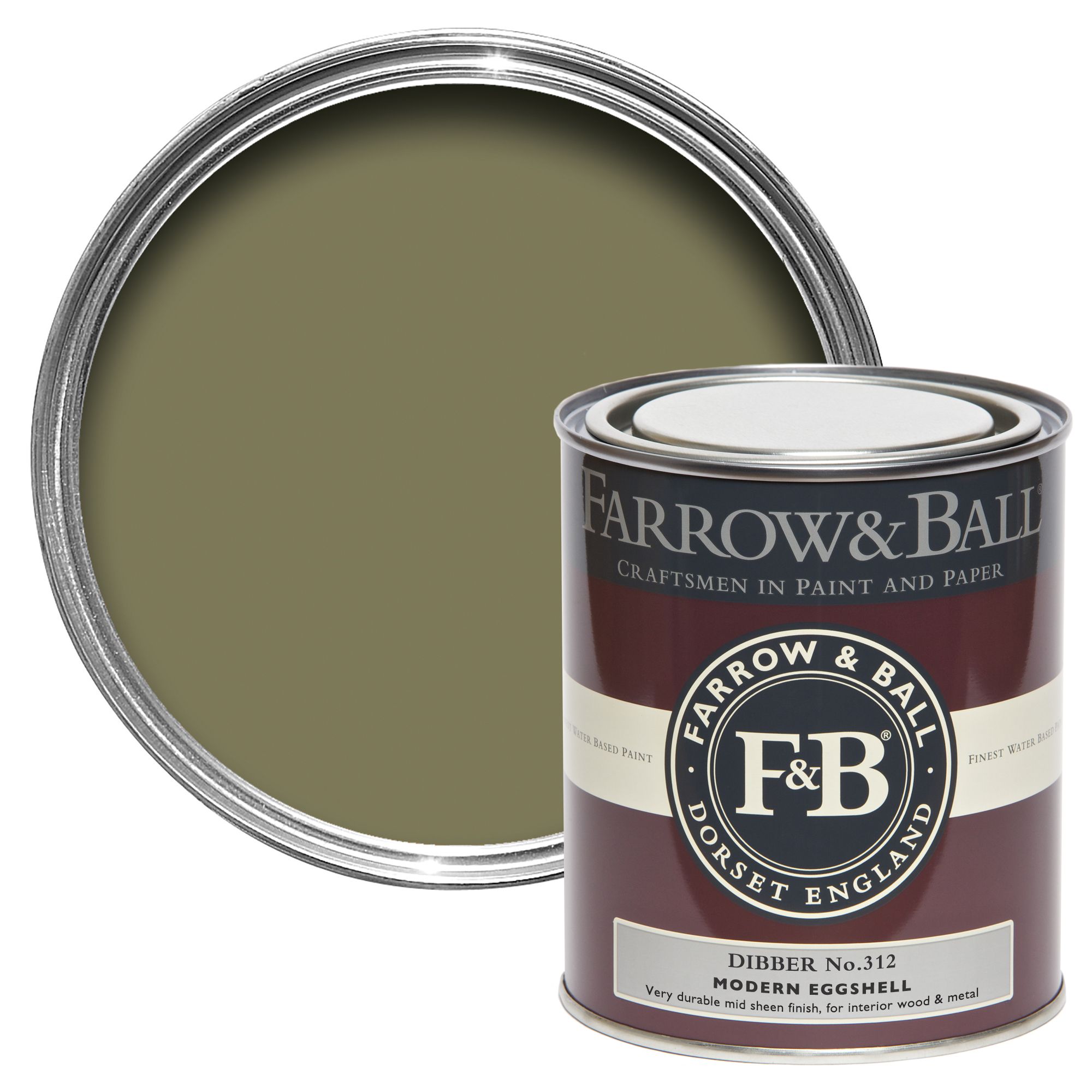 Farrow & Ball Modern Dibber No.312 Eggshell Metal & wood paint, 750ml