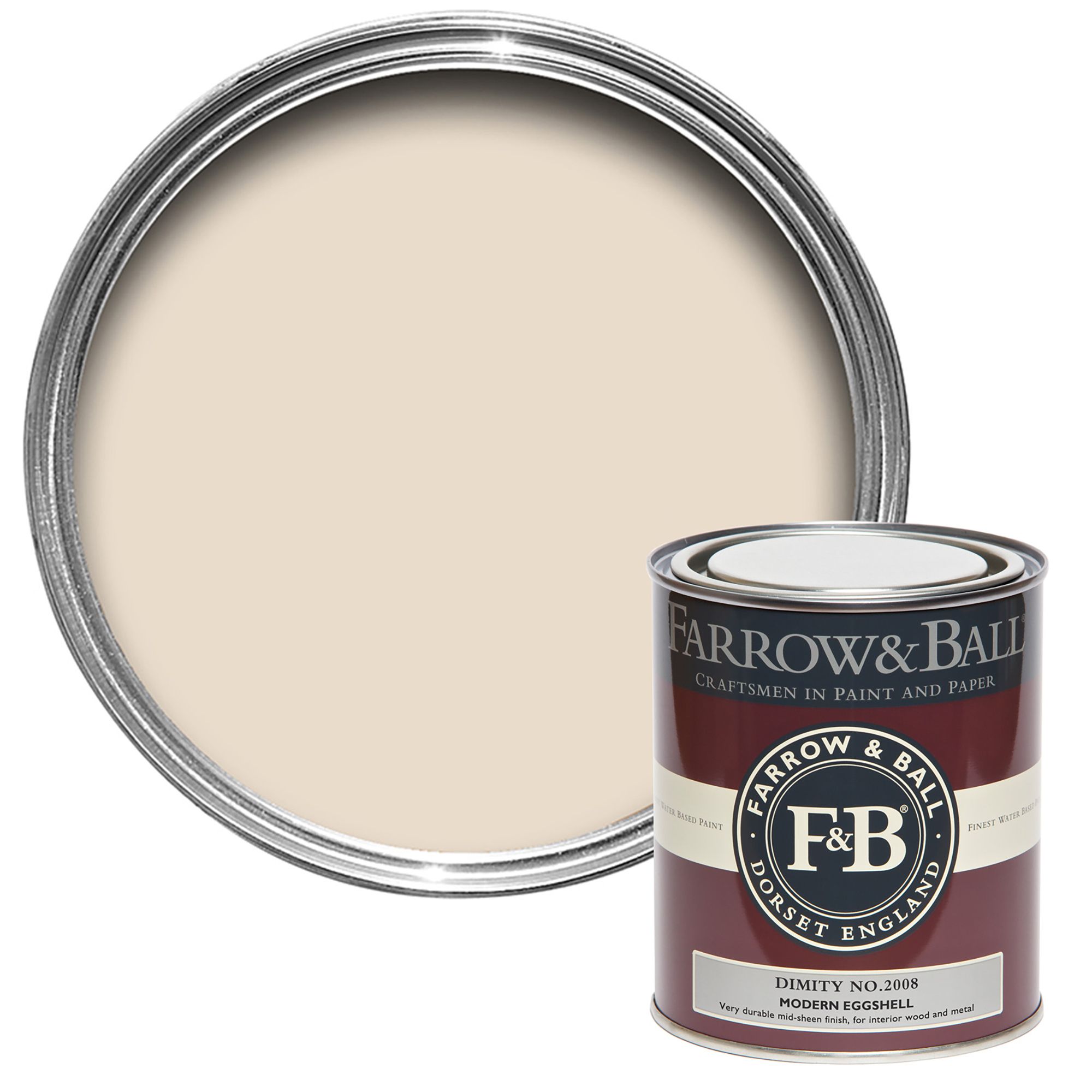 Farrow & Ball Modern Dimity No.2008 Eggshell Paint, 750ml