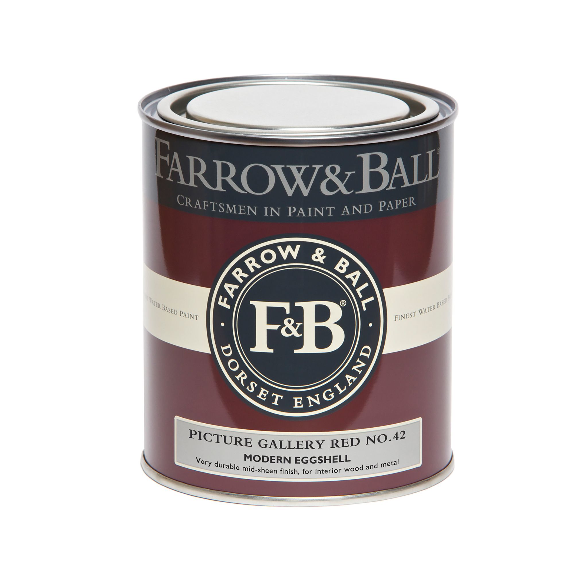 Farrow & Ball Modern Picture Gallery Red No.42 Eggshell Paint, 750ml