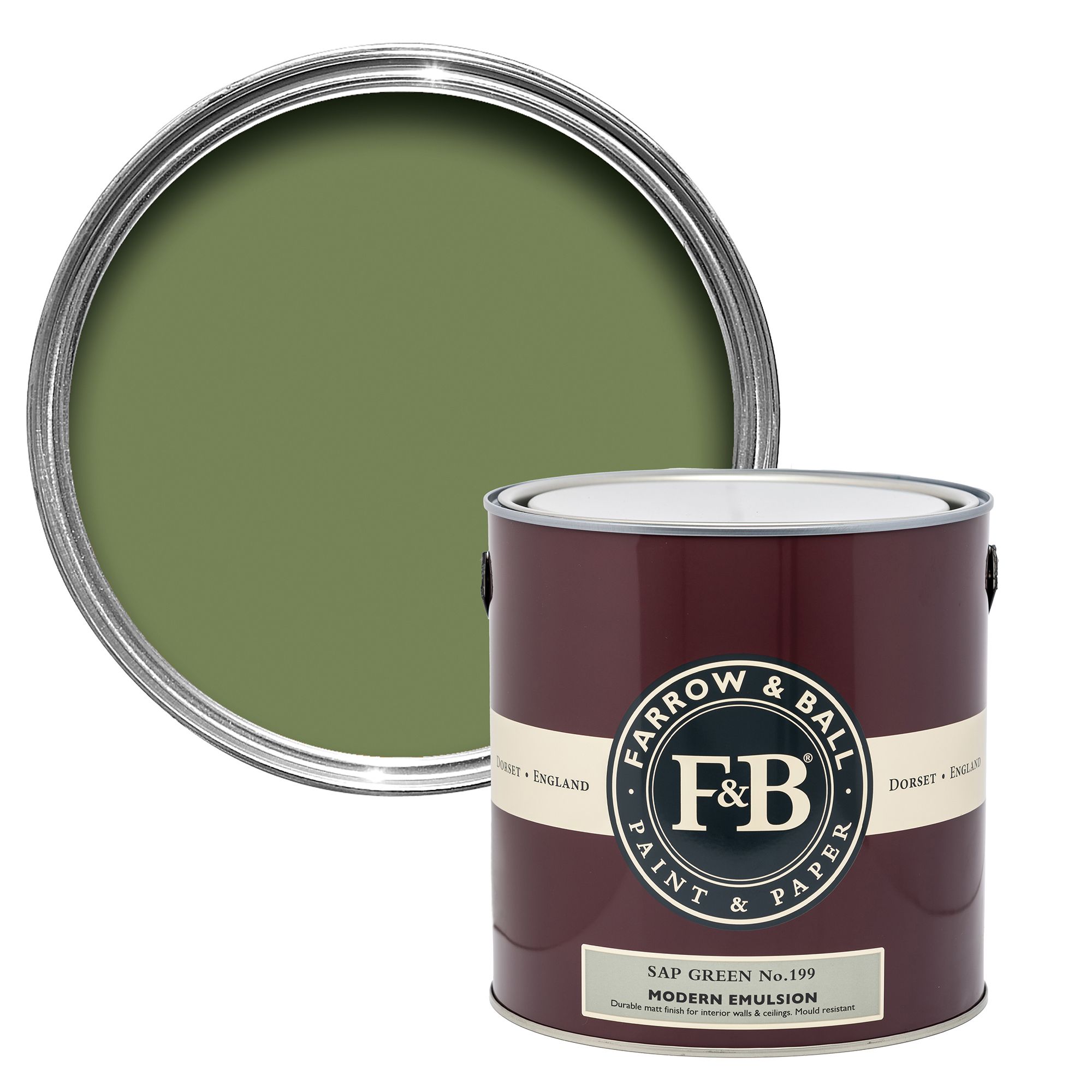 Farrow & Ball Modern Sap Green No.199 Matt Wall & ceiling Emulsion paint, 2.5L