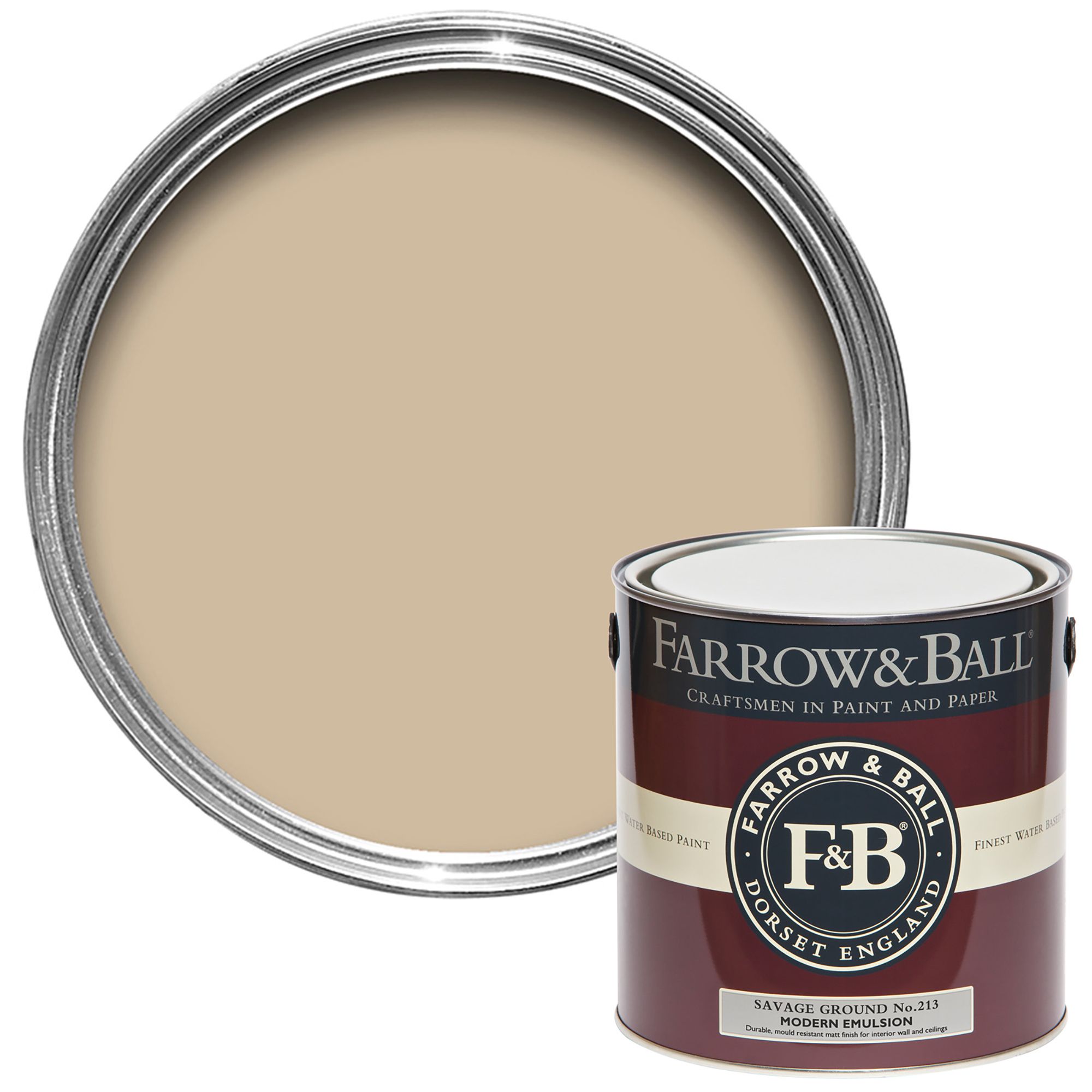 Farrow & Ball Modern Savage Ground No.213 Matt Emulsion paint, 2.5L