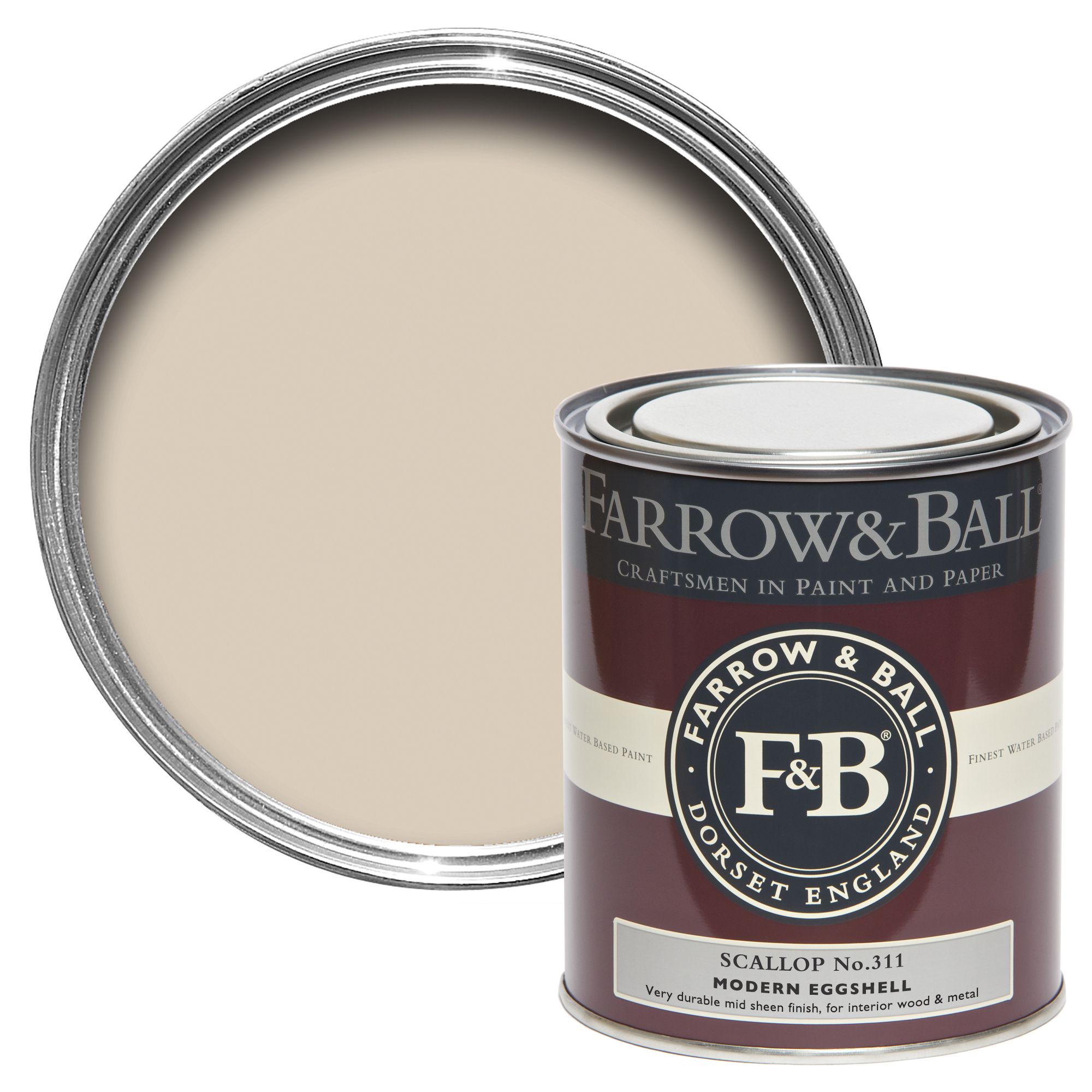 Farrow & Ball Modern Scallop No.311 Eggshell Metal & wood paint, 750ml