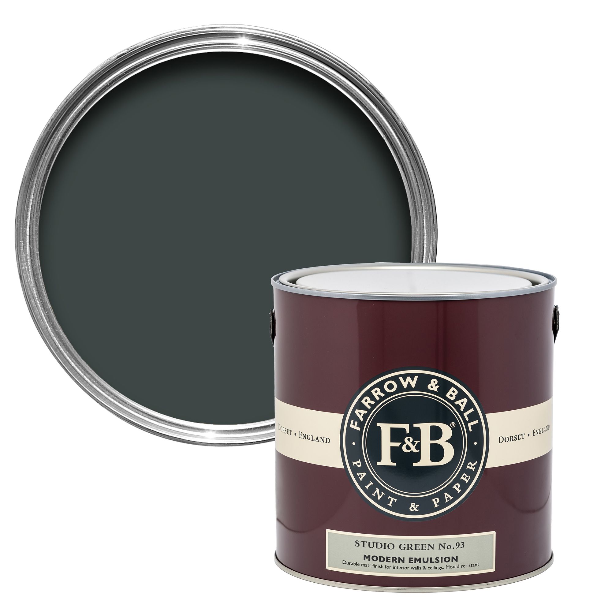 Farrow & Ball Modern Studio Green No.93 Matt Wall & ceiling Emulsion paint, 2.5L
