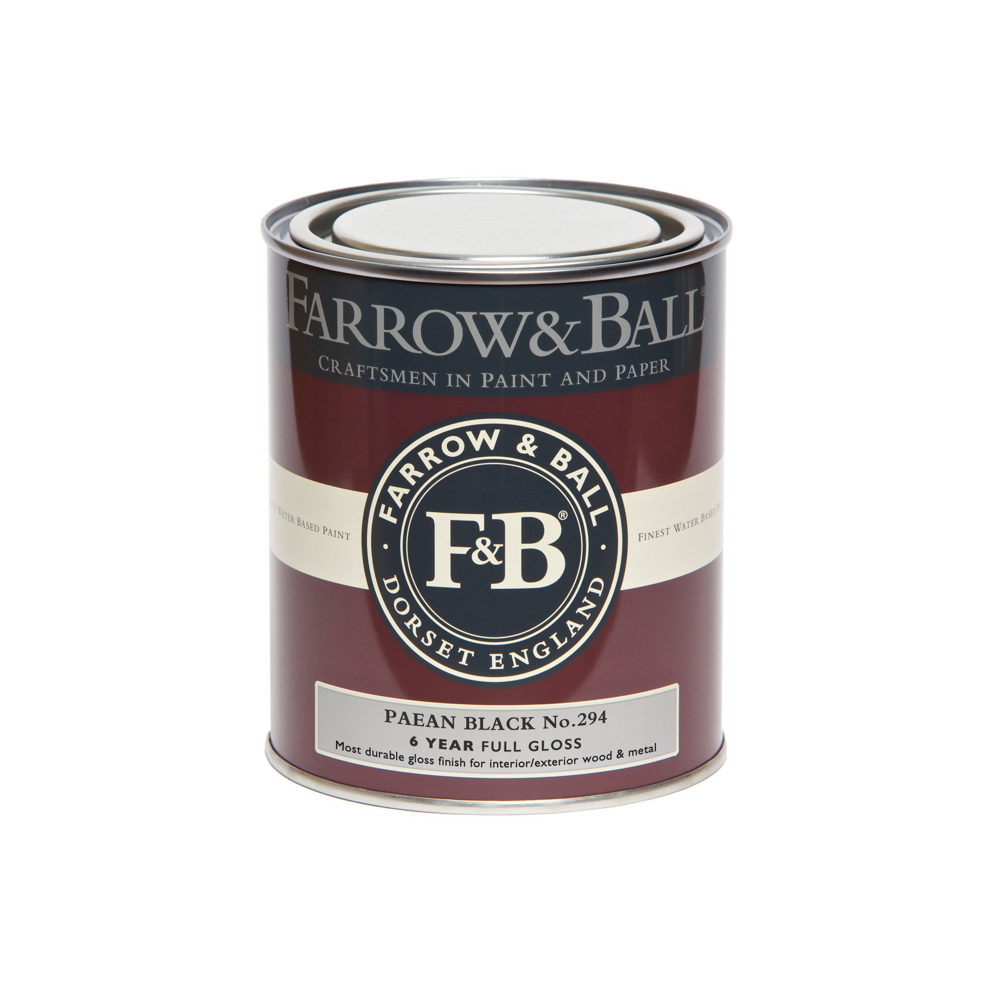 Farrow & Ball Paean black Gloss Metal & wood paint, 750ml