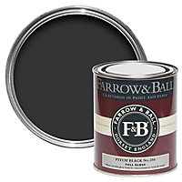 Farrow & Ball Pitch black no.256 Gloss Metal & wood paint, 750ml
