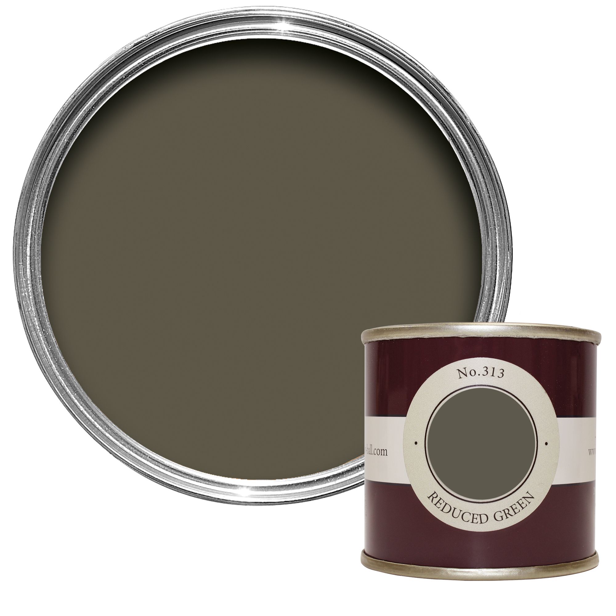 Farrow & Ball Reduced Green No.313 Flat matt Wall & ceiling Emulsion paint, 100ml Tester pot
