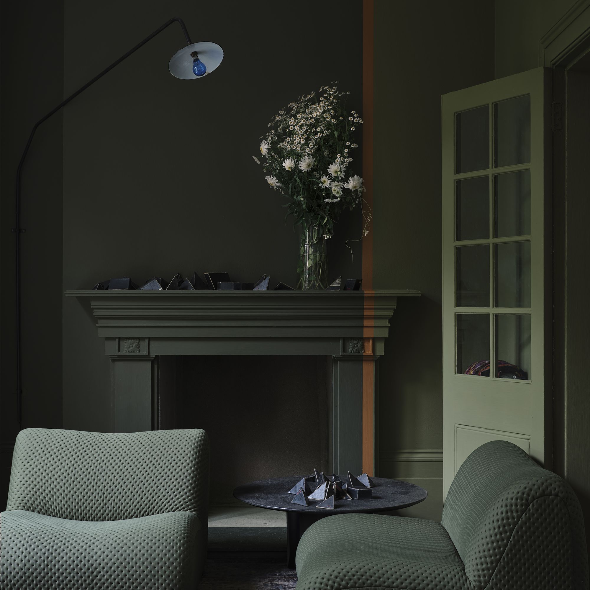 Farrow & Ball Reduced Green No.313 Flat matt Wall & ceiling Emulsion paint, 100ml Tester pot