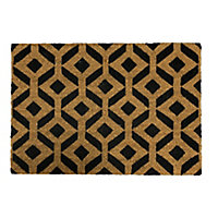 Fashion Dark grey Geo trellis Door mat, 40cm x 58cm