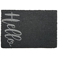 Fashion Grey Hello Door mat, 40cm x 58cm