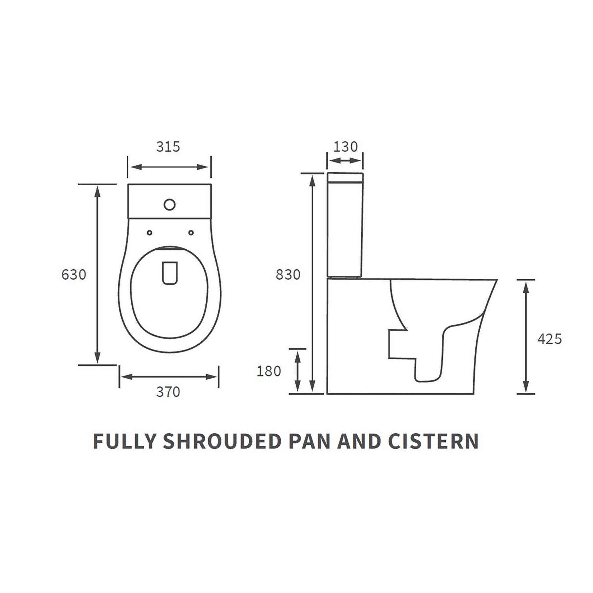 Fewstone White Slim Closed back Toilet set with Soft close seat & Close coupled cistern