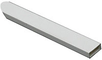 FFA Concept White PVC Rectangular Tube, (L)1m (T)0.6mm