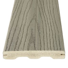 Fiberon Good life Grey Plastic composite & wood Deck board (L)2.44m (W)134mm (T)24mm