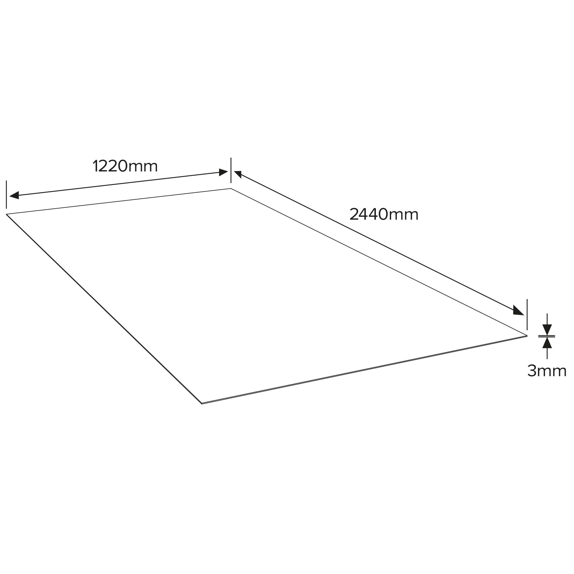 Fibreboard (L)2.44m (W)1.22m (T)3mm 8460g