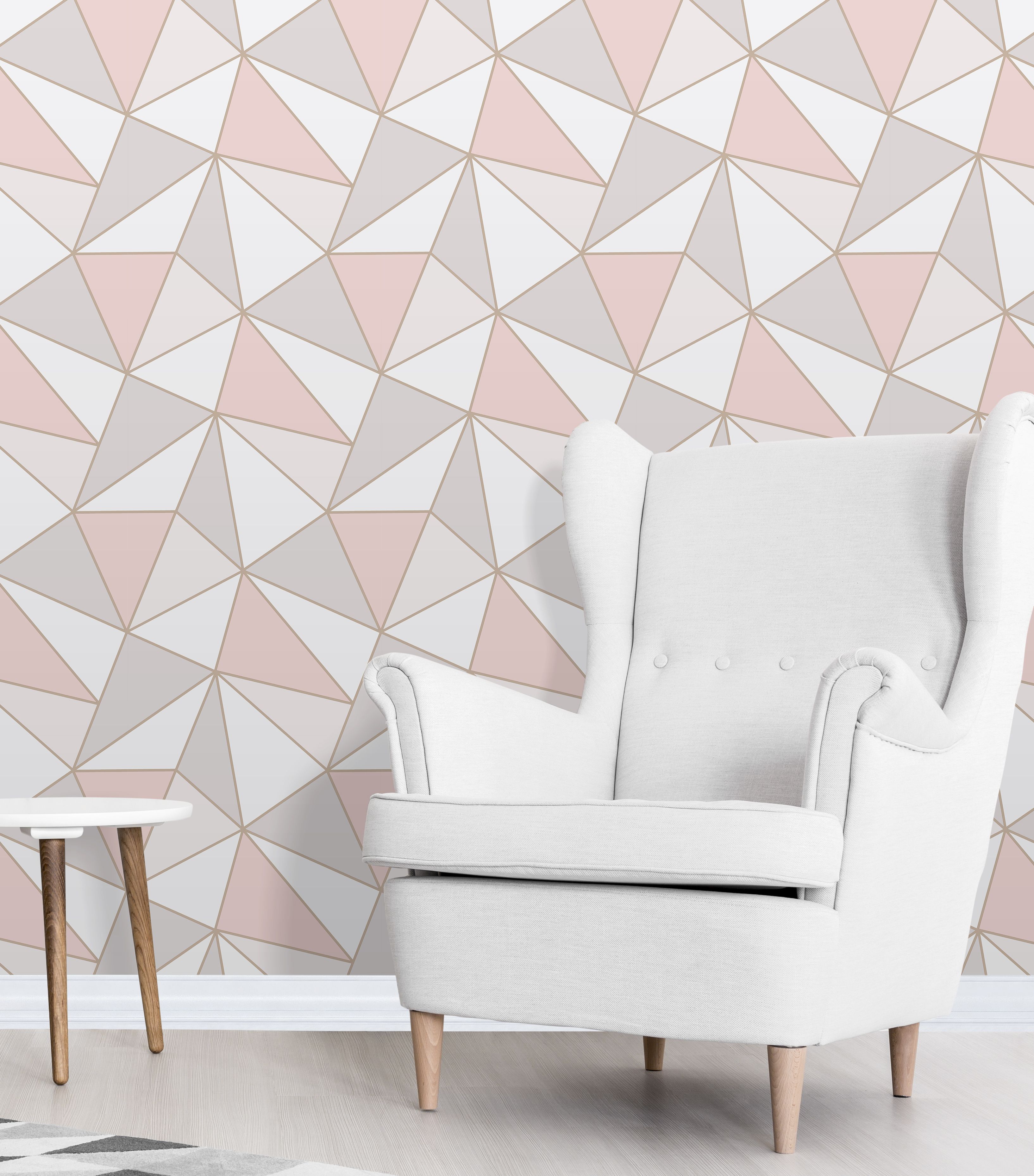 Fine Decor Apex Rose gold effect Geometric Smooth Wallpaper