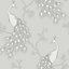 Fine Décor Empress Pale grey Foliage & birds Glitter effect Smooth Wallpaper