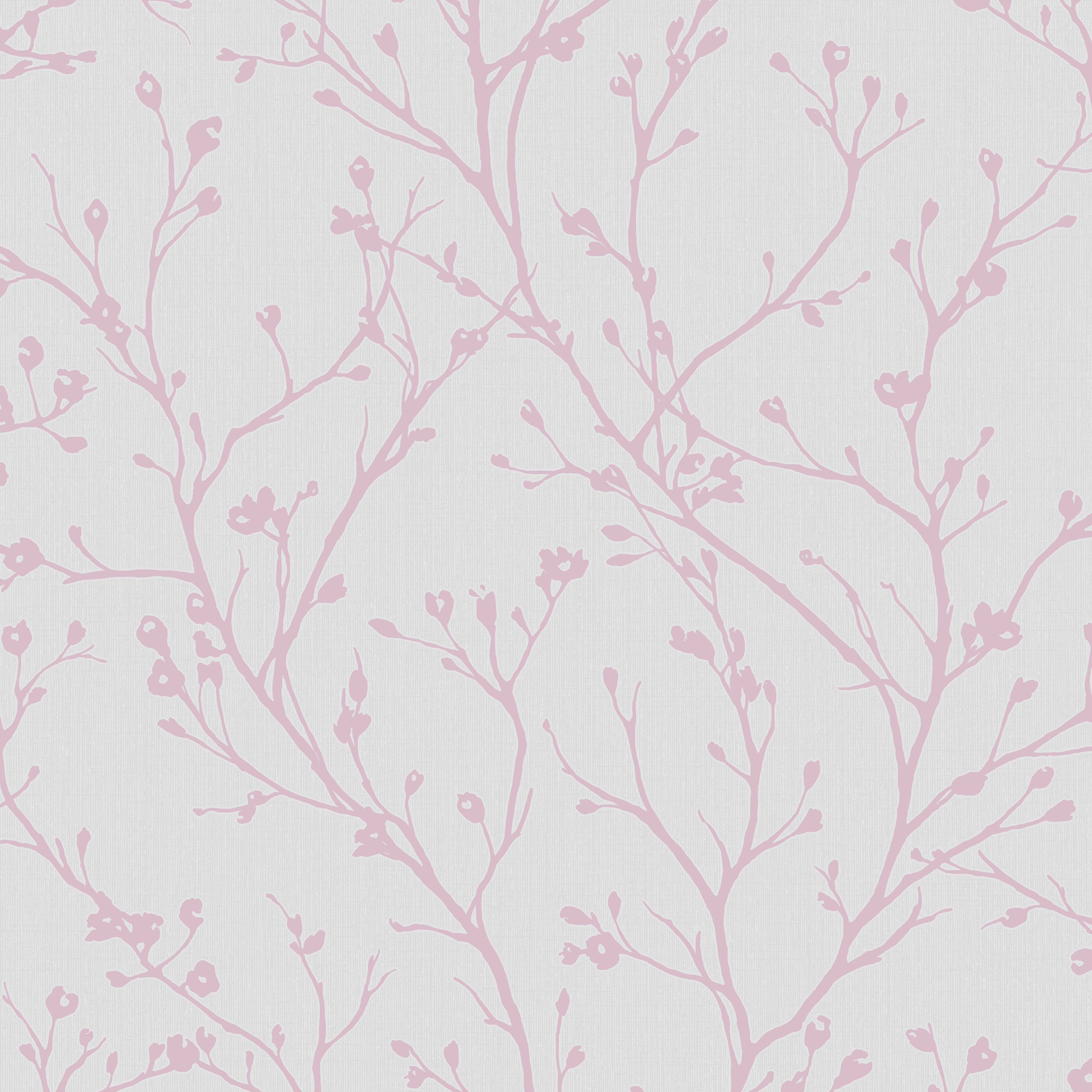Fine Decor Laurel Mauve Floral Smooth Wallpaper Sample