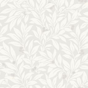 Fine Decor Mulberry Soft grey Floral Smooth Wallpaper