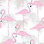 Fine Décor Pink Flamingo Wallpaper