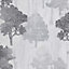 Fine Décor Verona Tree Silver effect Embossed Wallpaper
