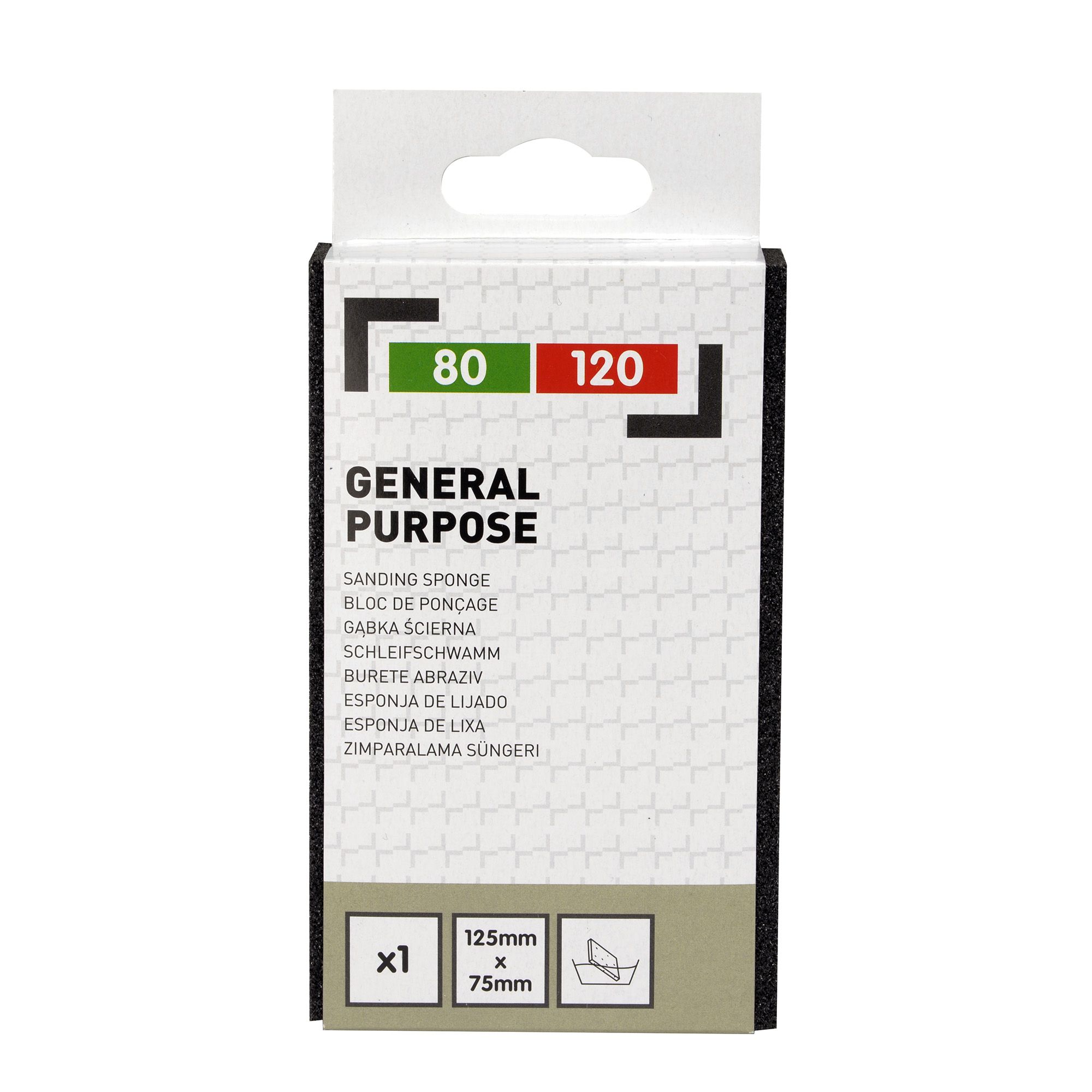 Fine/Medium Sanding sponge (L)125mm (W)75mm