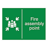 Fire assembly point PVC Safety sign, (H)150mm (W)200mm