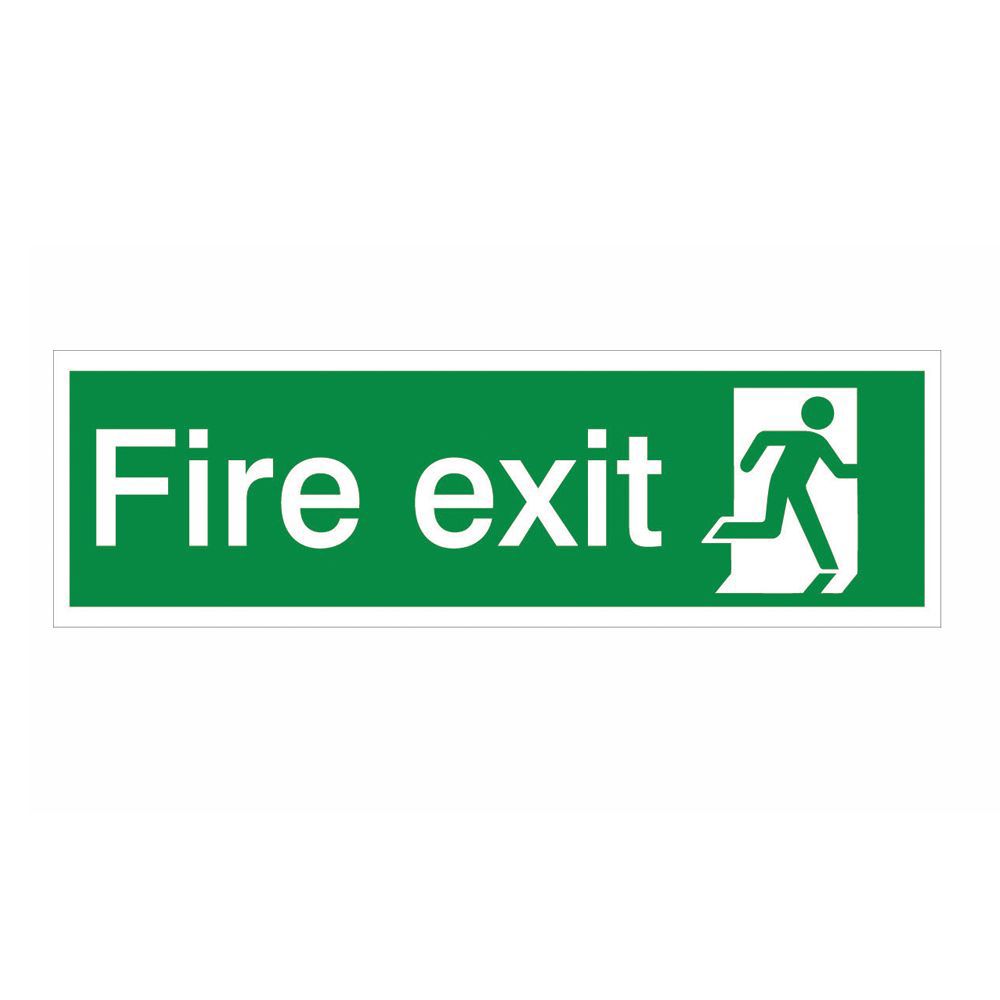 Fire exit PVC Safety sign, (H)125mm (W)400mm