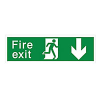 Fire exit PVC Safety sign, (H)125mm (W)400mm