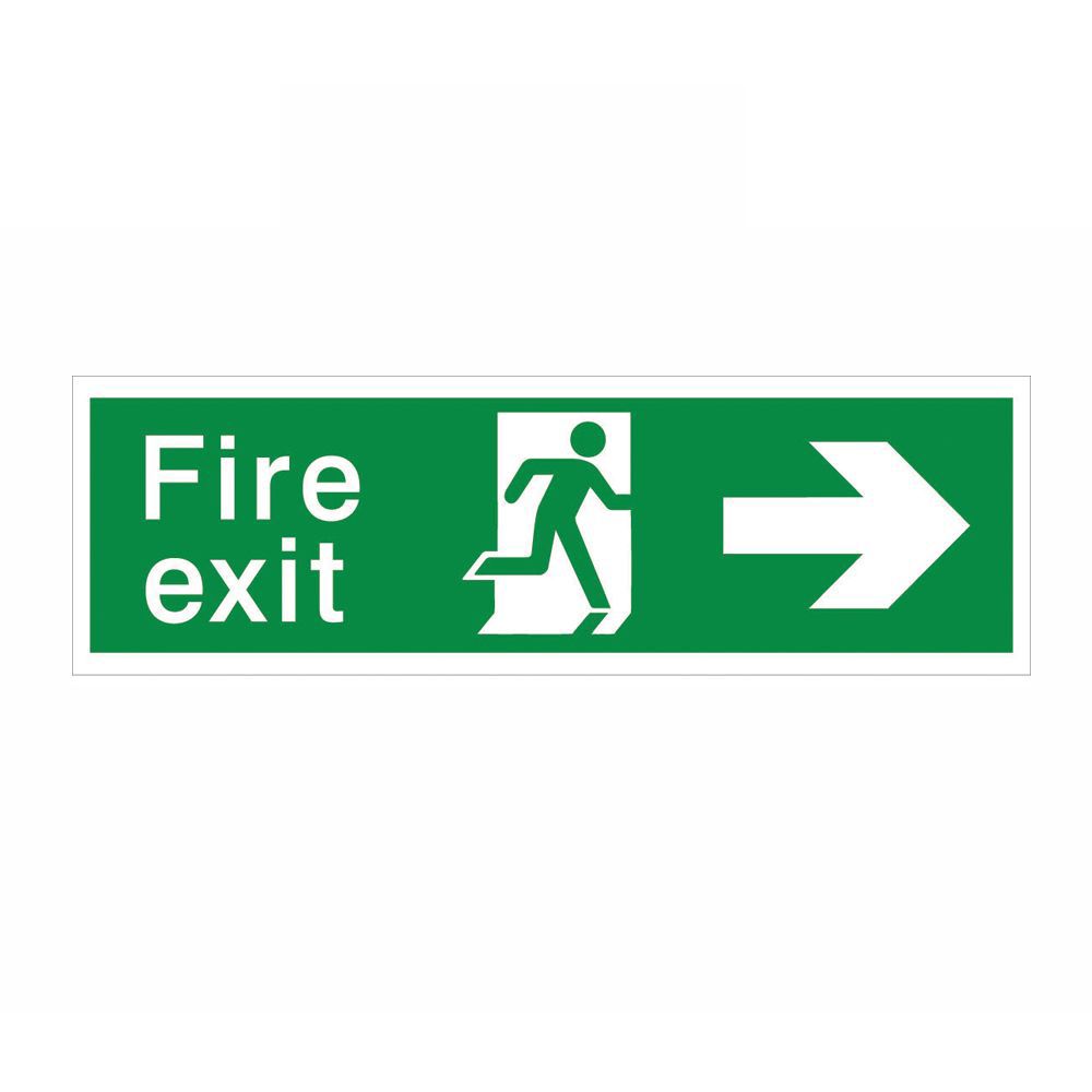 Fire exit PVC Safety sign, (H)125mm (W)400mm