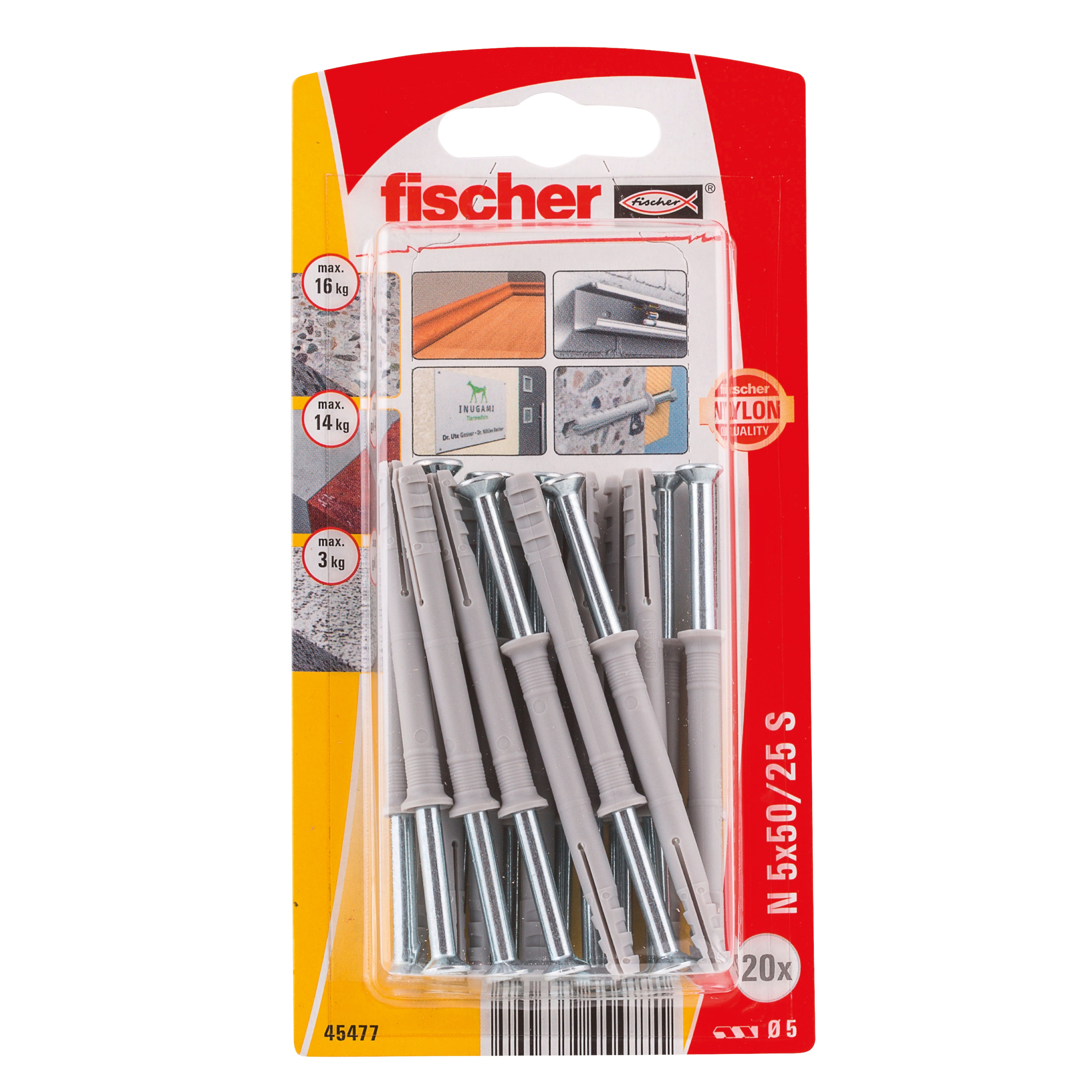 Fischer Countersunk Hammer fixing (L)50mm (Dia)5mm, Pack of 20