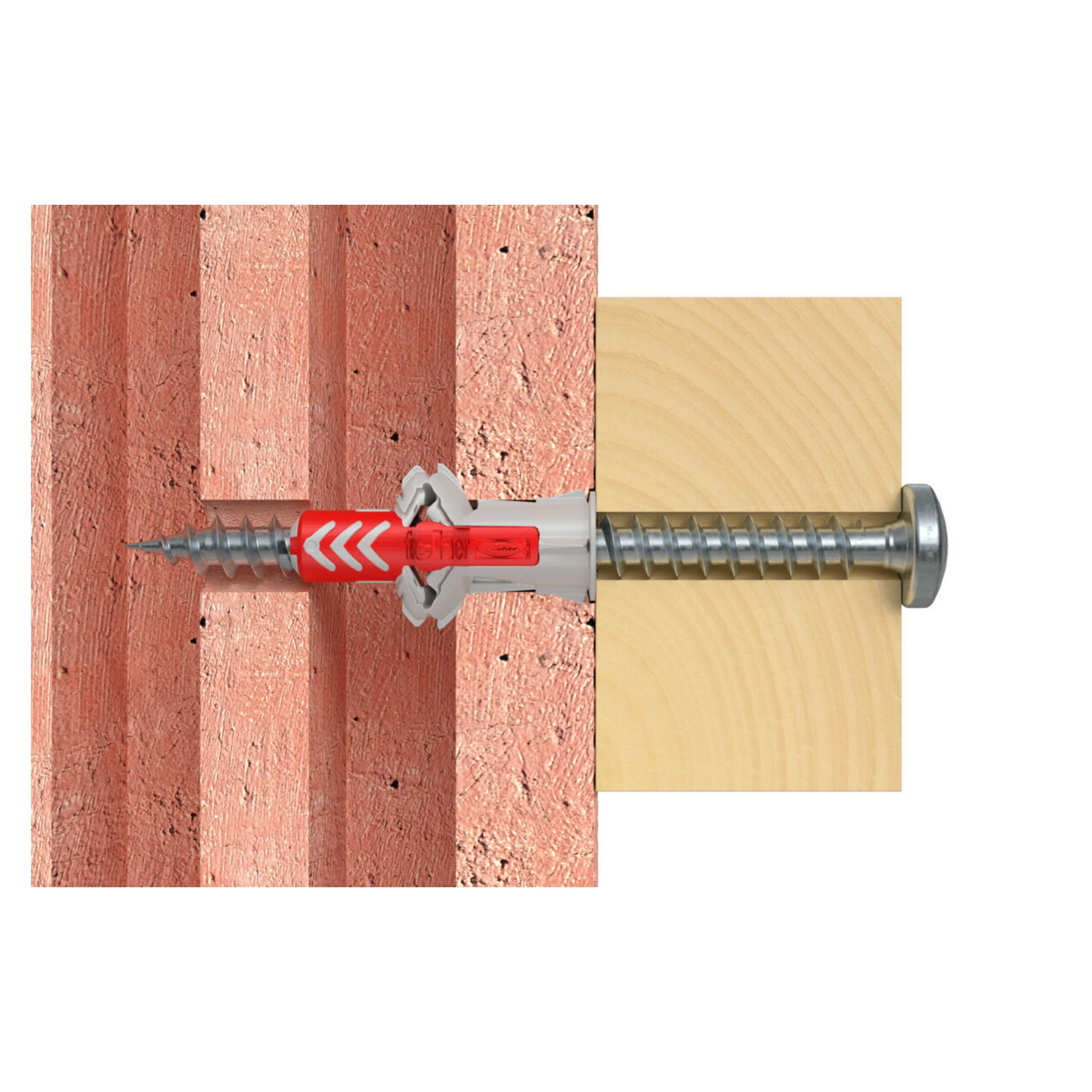 Fischer DuoPower FixTainer Multi-purpose screws with wall plug, 210 pieces