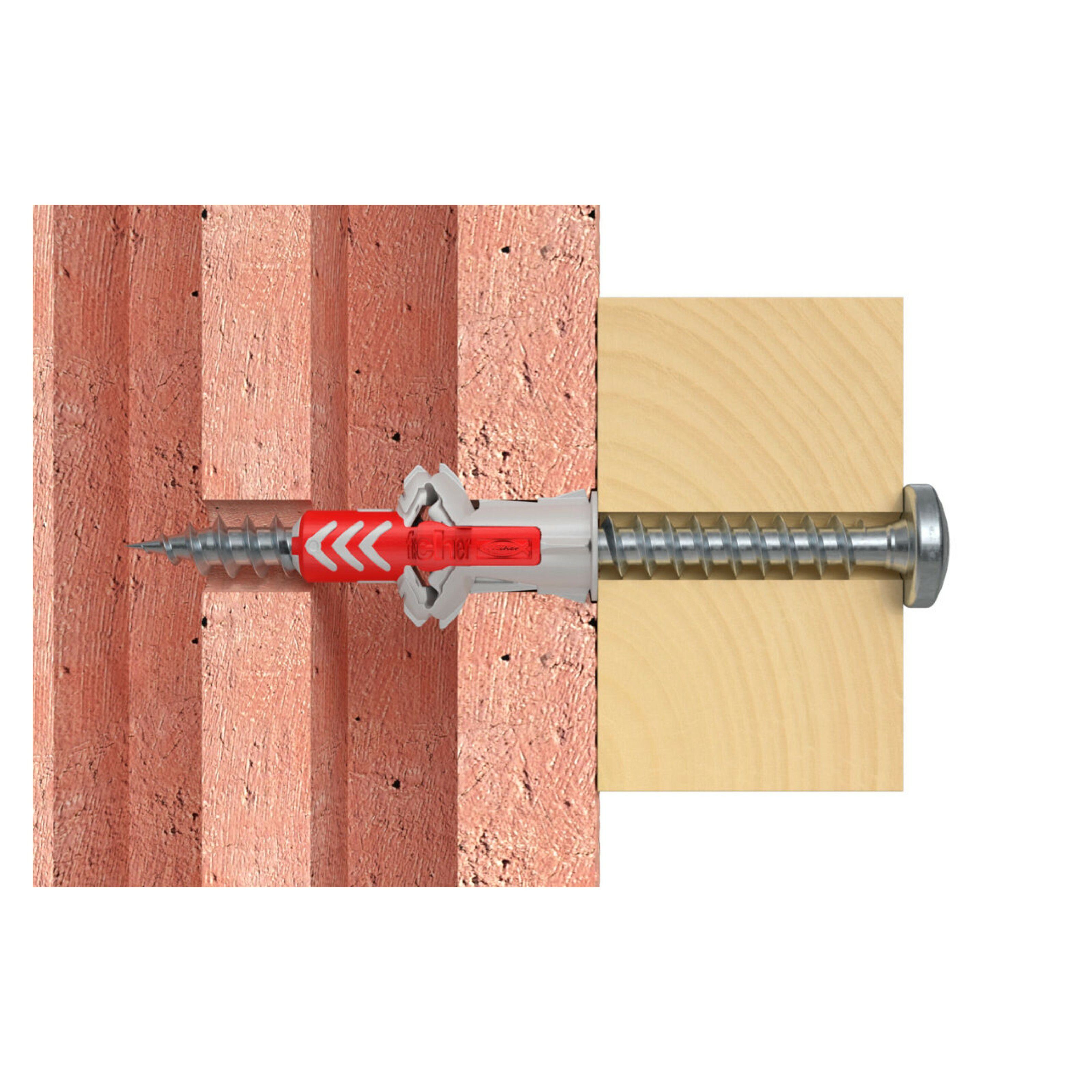 Fischer DuoPower Grey & red Nylon Wall plug, 34 pieces