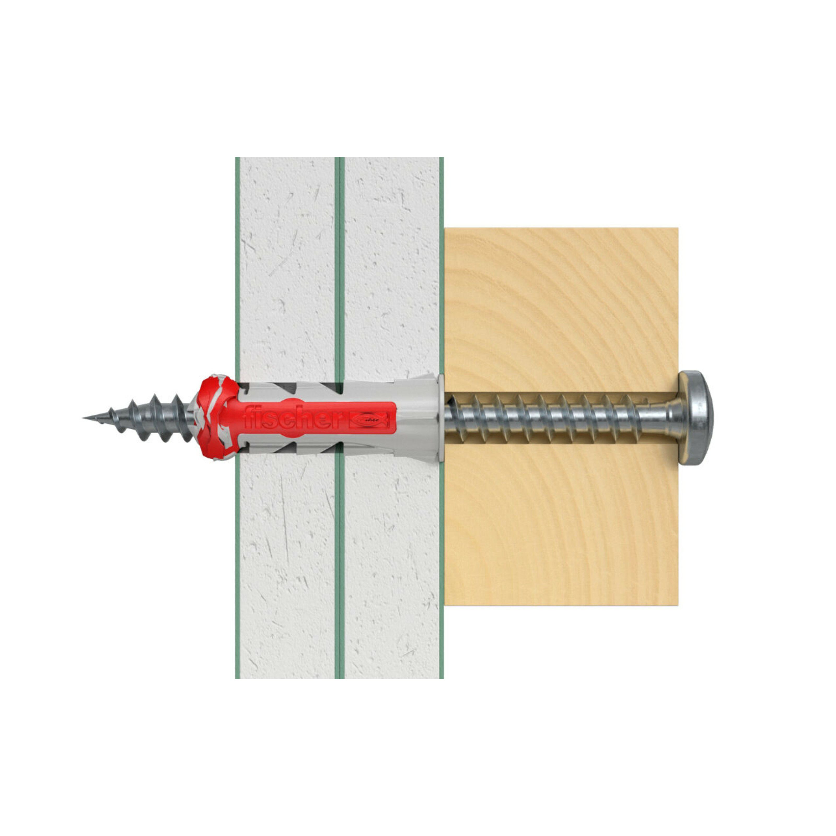 Fischer DuoPower Multi-purpose screws with wall plug, 36 pieces