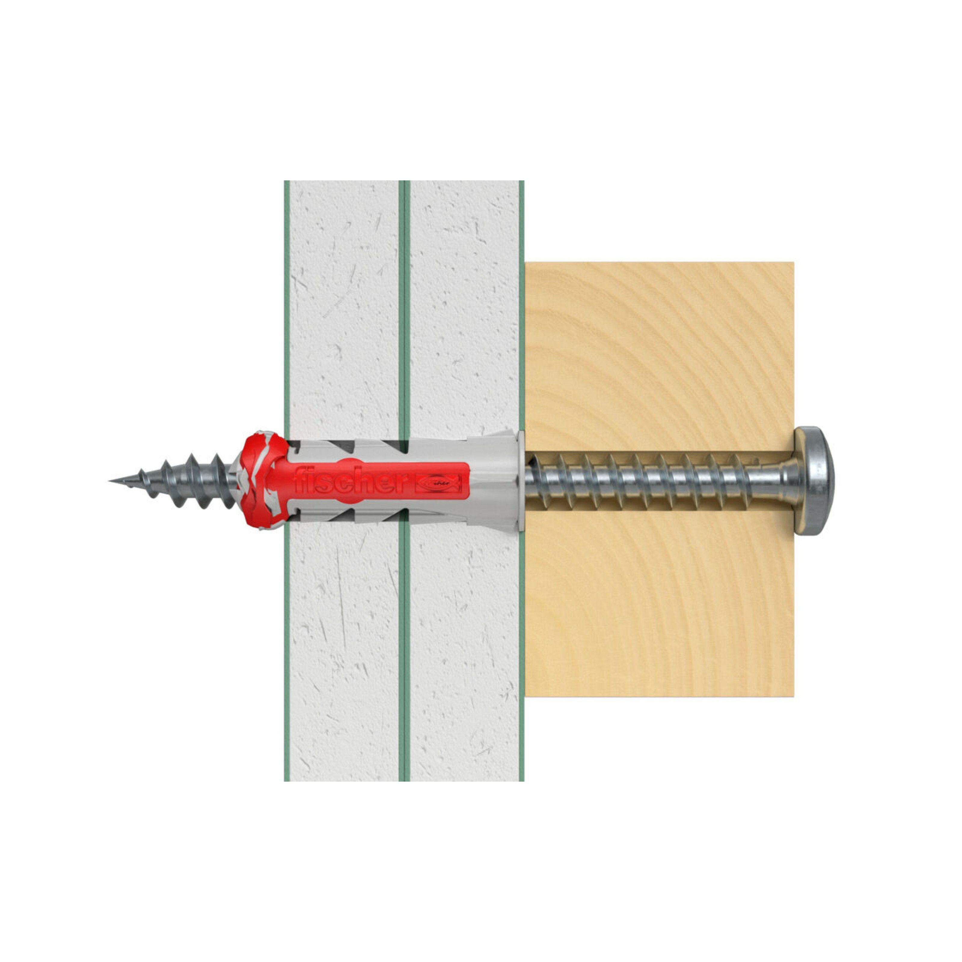 Fischer DuoPower Multicolour Multi-purpose screw & wall plug (Dia)6mm (L)30mm, Pack of 12