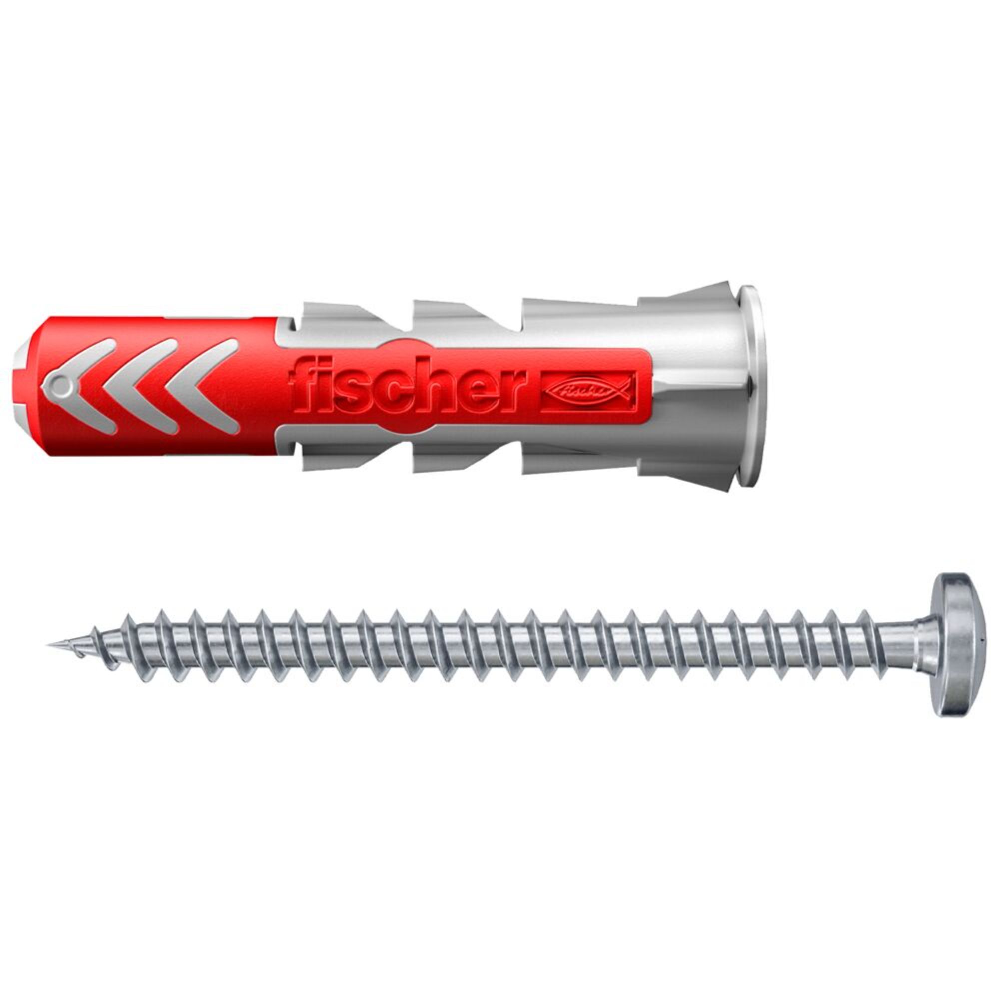Fischer DuoPower Multicolour Multi-purpose screw & wall plug (Dia)6mm (L)30mm, Pack of 12