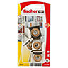 Fischer Grey Mirror screw (Dia)6mm (L)30mm, Pack of 4