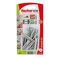 Fischer Grey Multi-purpose screw & wall plug (Dia)6mm (L)35mm, Pack of 10