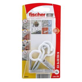 Fischer Grey Nylon & steel Wall plug (L)50mm (Dia)6mm, Pack of 4