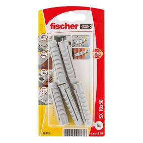 Fischer Grey Nylon Wall plug (L)50mm (Dia)10mm, Pack of 5
