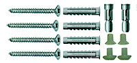 Fischer Slotted Zinc-plated Nylon & steel Screw (Dia)8mm (L)100mm, Pack of 4