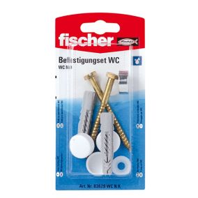 Fischer Toilet Fixing cap kit (L)70mm, Pack of 2