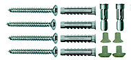 Fischer Zinc-plated Nylon & steel Screw (Dia)8mm (L)100mm, Pack of 4