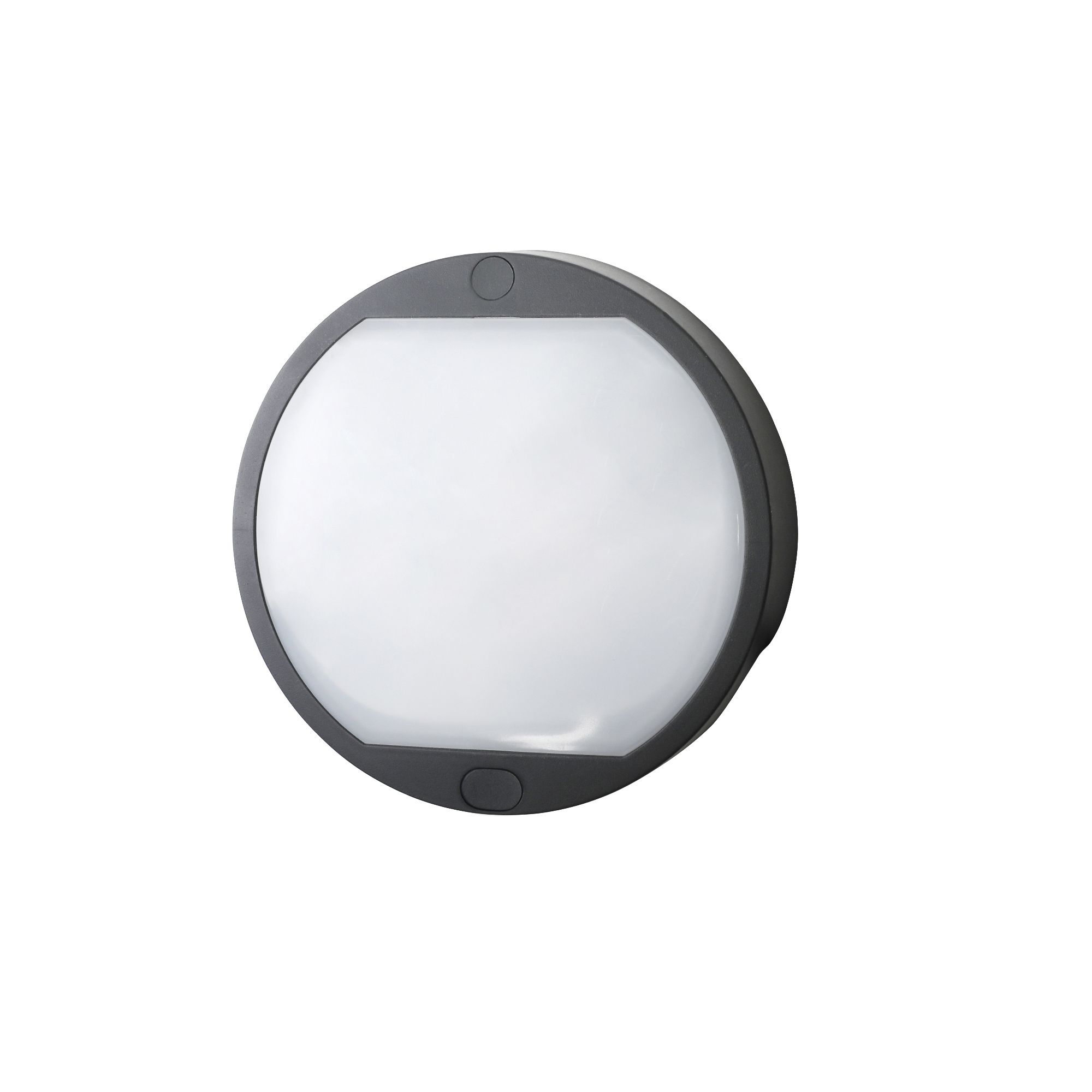 Fixed Black Mains-powered Integrated LED Outdoor Round Wall light 420lm (Dia)12cm