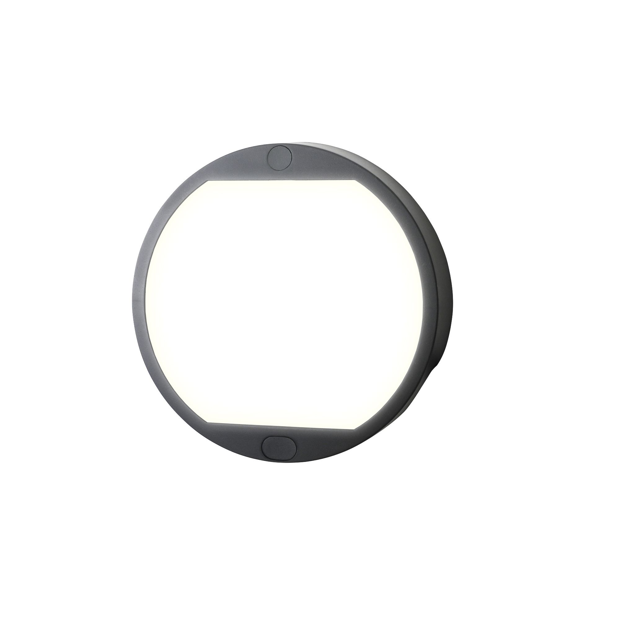 Fixed Black Mains-powered Integrated LED Outdoor Round Wall light 420lm (Dia)12cm