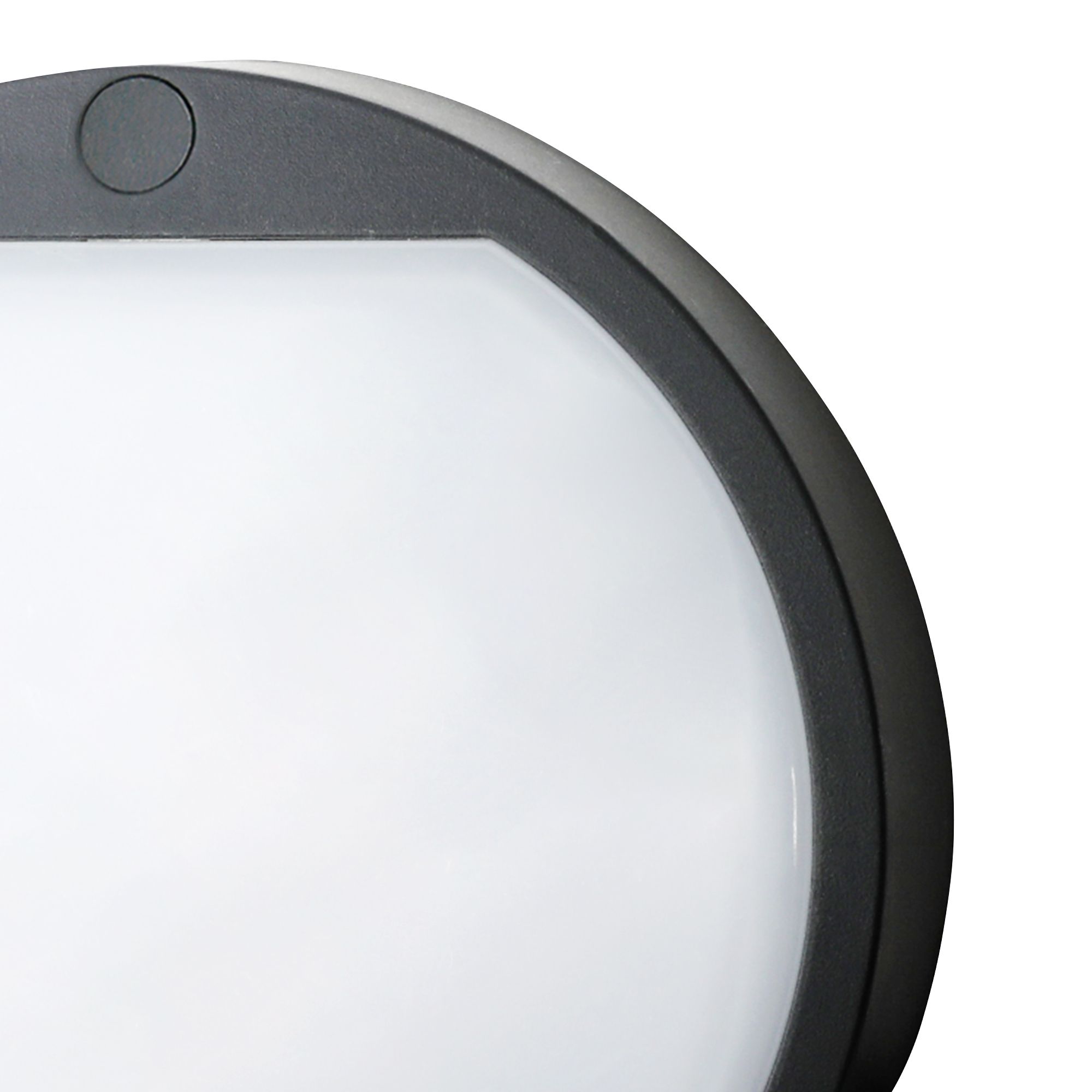 Fixed Black Mains-powered Integrated LED Outdoor Round Wall light 420lm (Dia)12cm