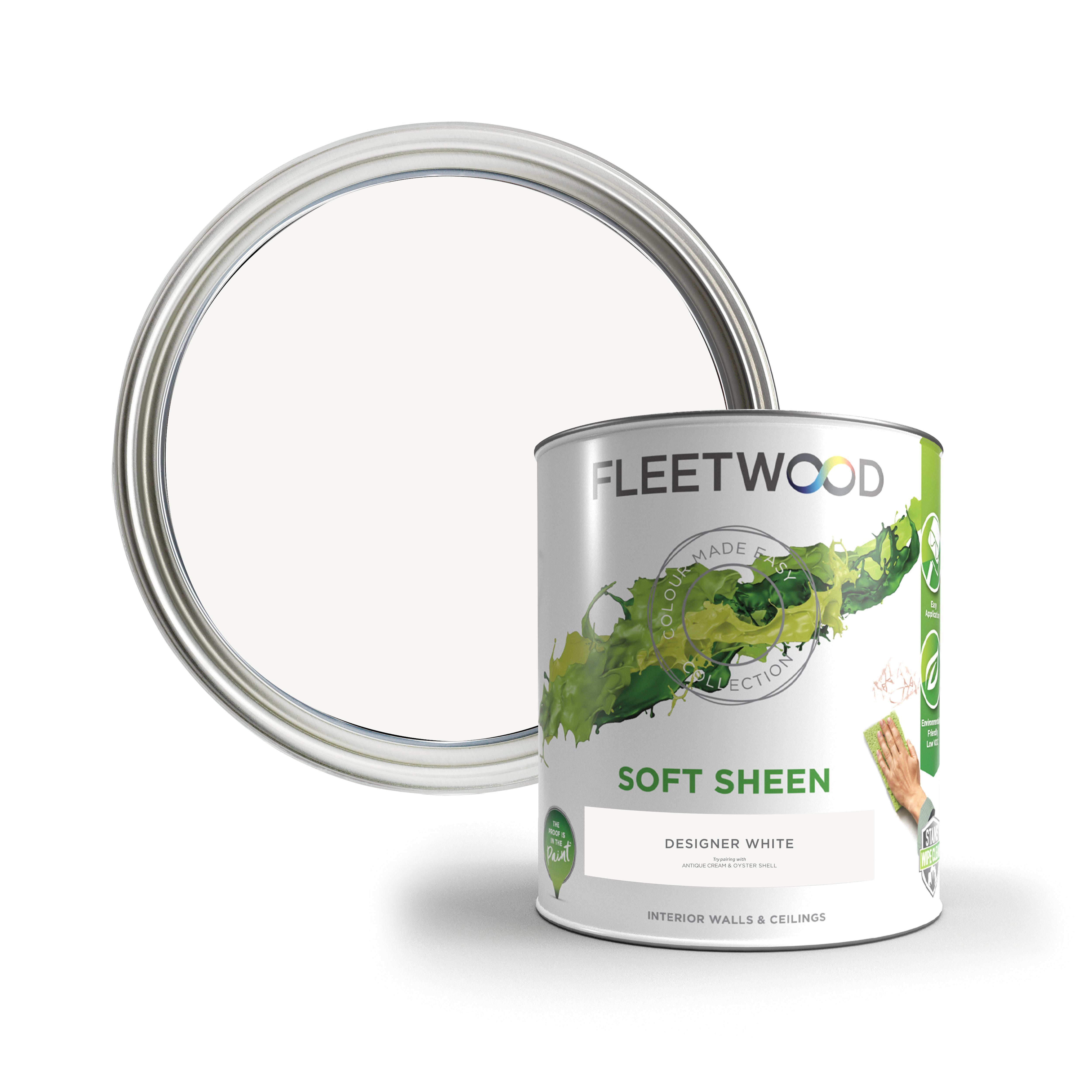 Fleetwood Designer White Soft sheen Emulsion paint, 5L Tradepoint