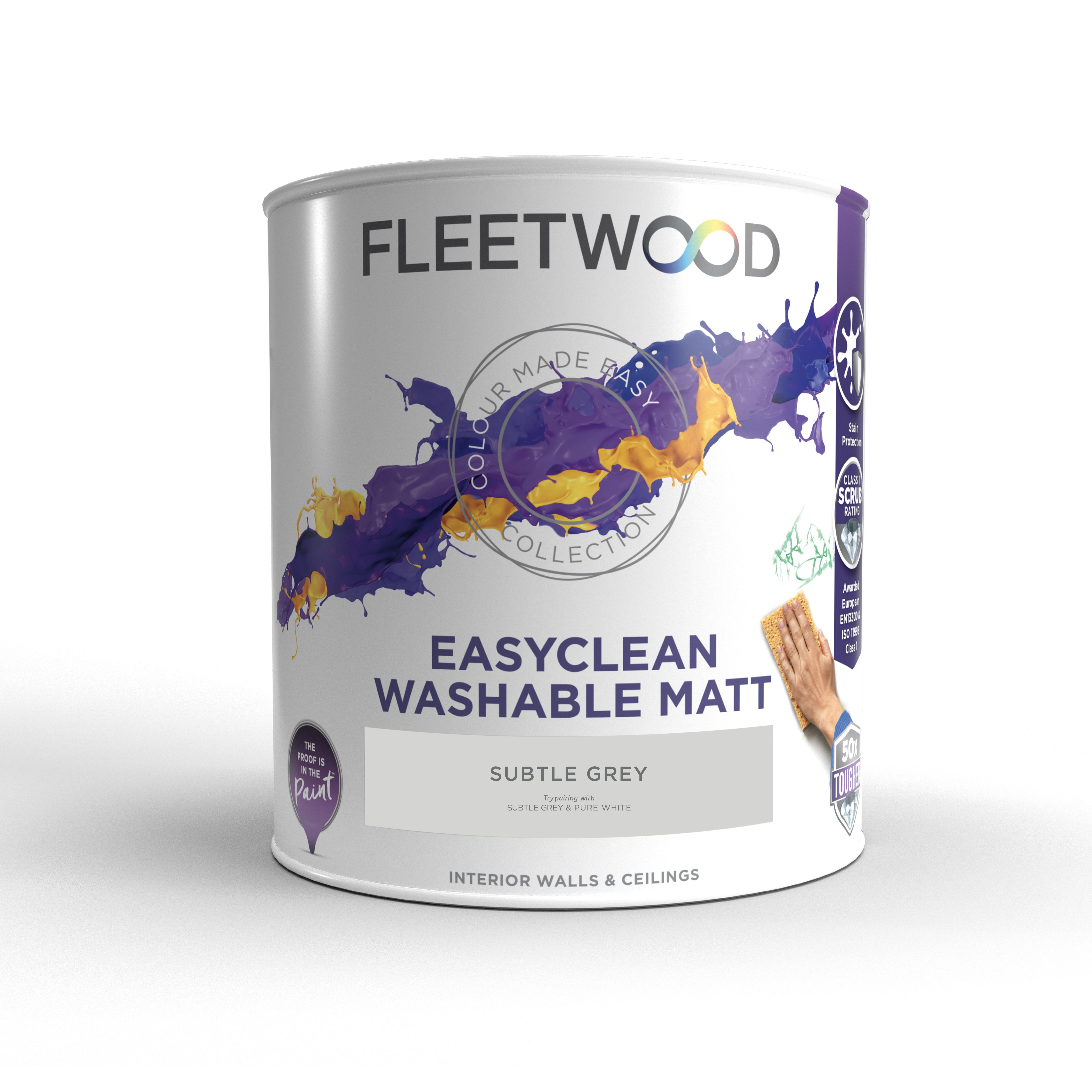 Fleetwood Easyclean Matt Subtle Grey Emulsion paint, 5L