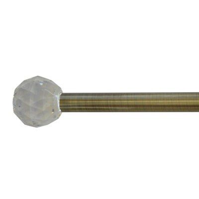 Flete Acrylic Facet Curtain pole finial (Dia)19mm, Pack of 2